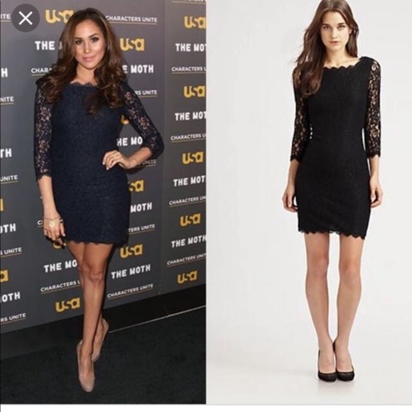 Diane Von Furstenberg Dresses & Skirts - Diane Von Furstenberg  Zarita lace mini black dress US 2